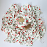 Baby Swaddle Wrap with Hairband SR080 | NB | Red Floral